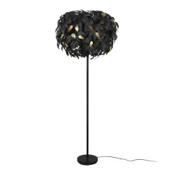 Leavy gulvlampe, sort/guld, højde 180 cm, plast