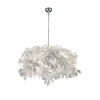 Leavy pendellampe, krom/hvid, Ø 70 cm, plast