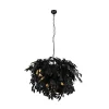 Leavy pendellampe, sort/guld, Ø 70 cm, plast