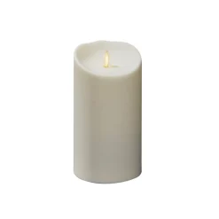 LED dekorativt stearinlys IP44 cremehvid smeltet 18,4 cm