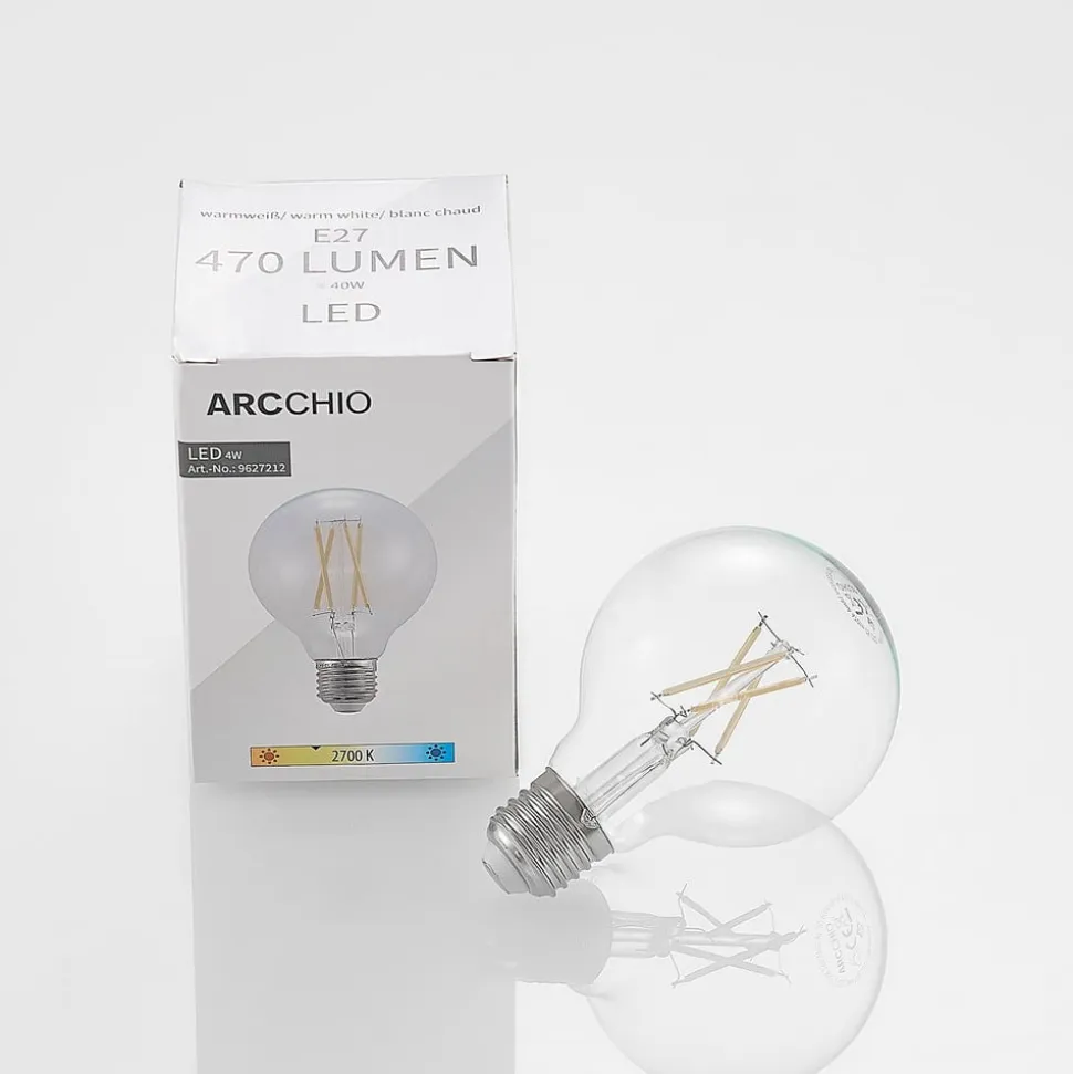 LED E27 4 W G80 2.700 K filament dæmpes klar 3 stk