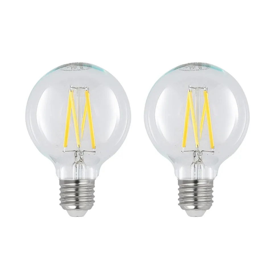 LED E27 8 W G80 2.700 K filament dæmpes klar 2 stk