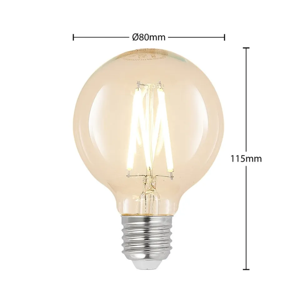 LED E27 8 W G80 2.700 K filament dæmpes klar 2 stk