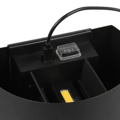 LED genopladelig udendørs væglampe Talent, sort, bredde 16 cm Sensor