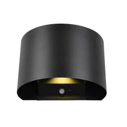 LED genopladelig udendørs væglampe Talent, sort, bredde 16 cm Sensor