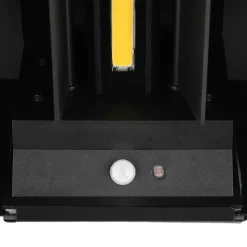 LED genopladelig udendørs væglampe Talent, sort, bredde 16 cm Sensor