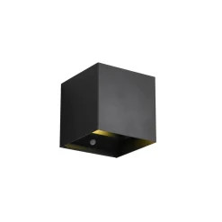 LED genopladelig udendørs væglampe Talent, sort, bredde 10 cm Sensor
