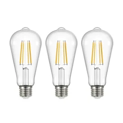 LED glødepære klar E27 3,8W 3000K 806lm sæt med 3 stk