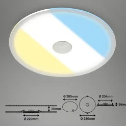 LED indbygget loftslampe 748 IP44 CCT Switch Ø 22cm