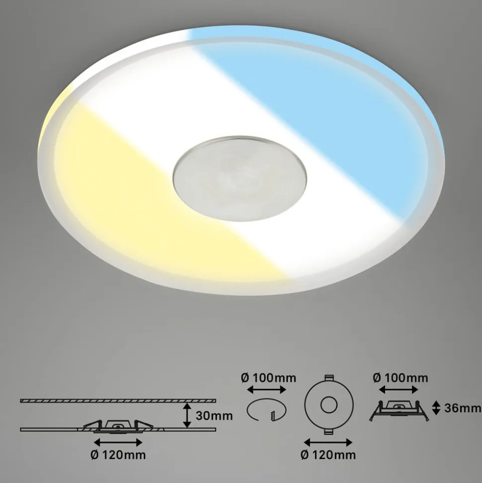LED indbygget loftslampe 748 IP44 CCT Switch Ø 12cm
