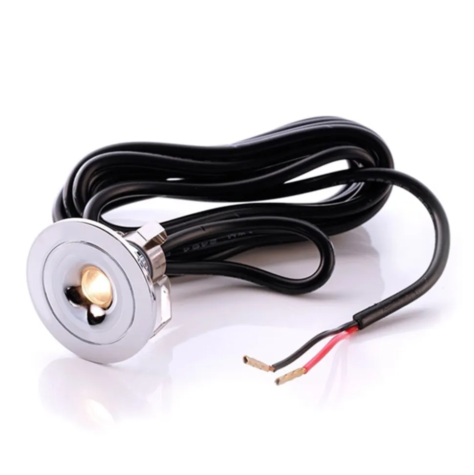 LED indbygningsloftlampe Punto Lumi, sølv, 1 W, 3.000 K