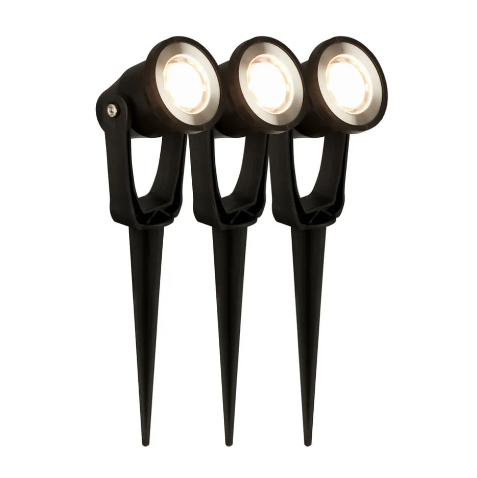 LED jordspydspids 3919035 12V 3-punkts forlængelse, sort Ø 5 cm
