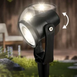 LED jordspydspids 3919035 12V 3-punkts forlængelse, sort Ø 5 cm