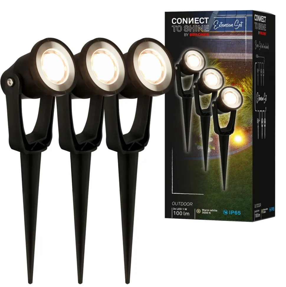 LED jordspydspids 3919035 12V 3-punkts forlængelse, sort Ø 5 cm