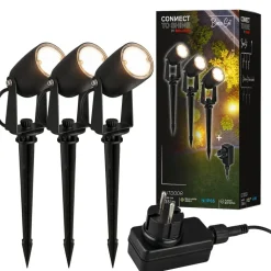 LED jordspydspot 3927035 12 V startsæt med 3, sort Ø 4 cm