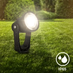 LED jordspydsspot 3918035 12V startsæt med 3, sort, Ø 5 cm