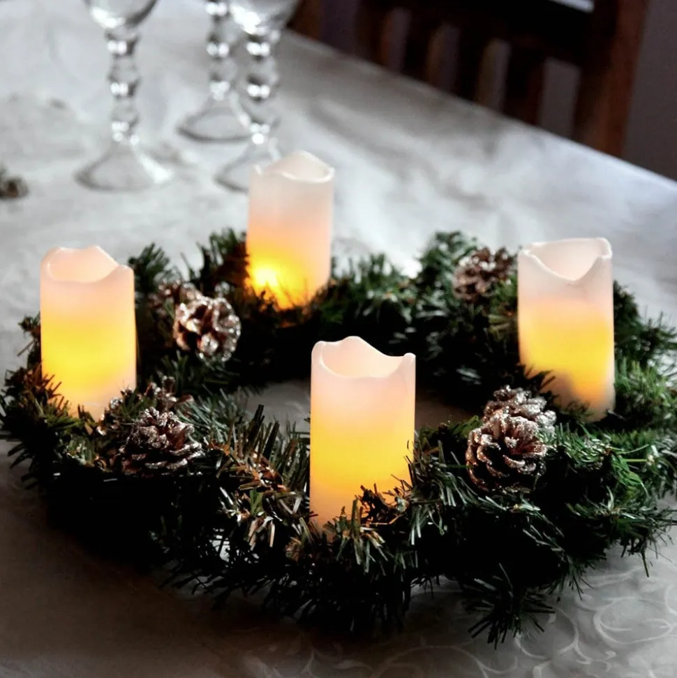 LED lys Candle med fjernbetjening, 4'er sæt, hvid