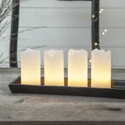 LED lys Candle med fjernbetjening, 4'er sæt, hvid