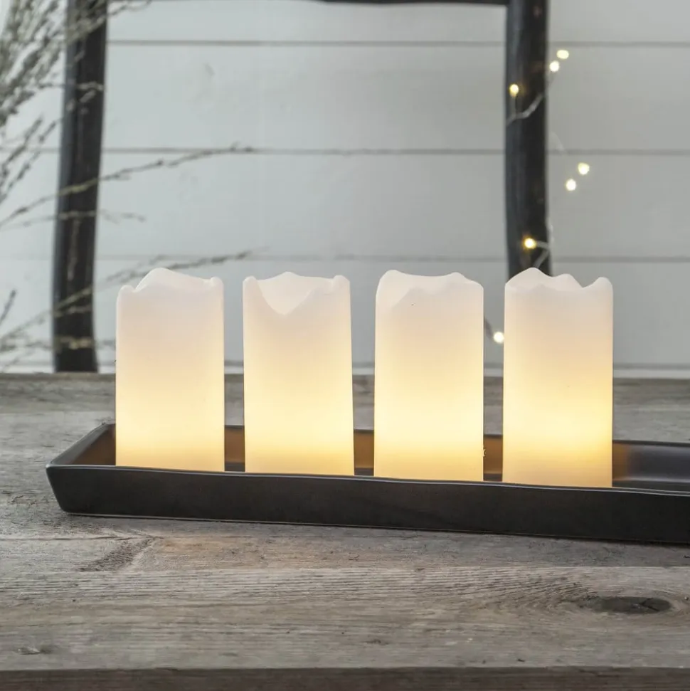 LED lys Candle med fjernbetjening, 4'er sæt, hvid