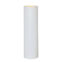 LED lys Flamme Rak 37,5 cm hvid plast batteridrevet