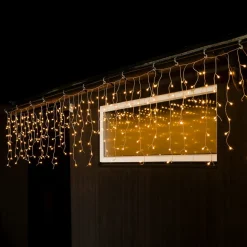 LED lysgardin ice rain amber transp. 5m
