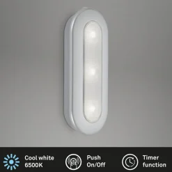 LED Push Light Row, batteridrift, 6.500 K, 15 cm