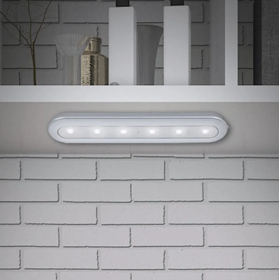 LED Push Light Row, batteridrift, 6.500 K, 30 cm