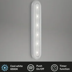 LED Push Light Row, batteridrift, 6.500 K, 30 cm