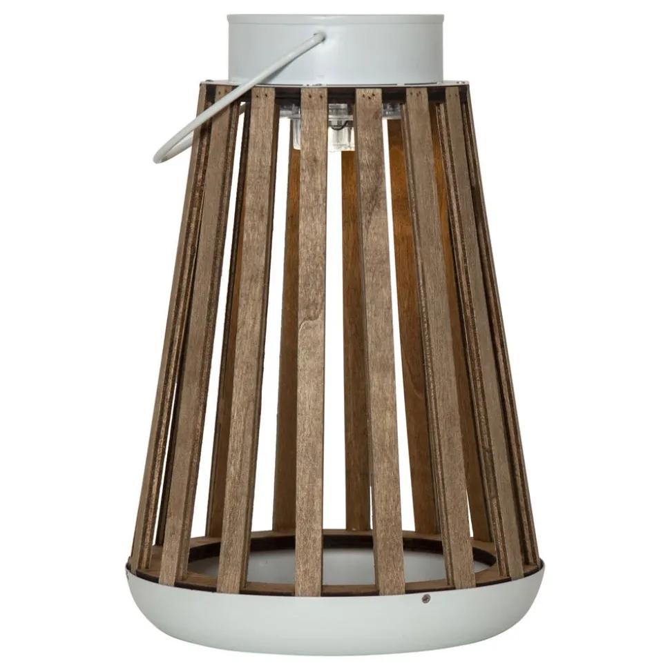 LED solar bordlampe Catania lavet af birketræ