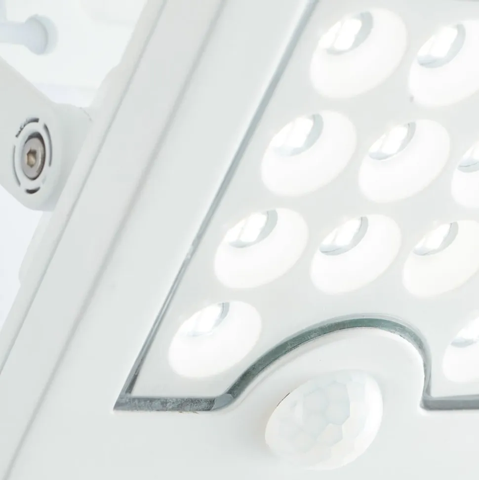 LED solcelle udendørs vægspot Luton Sensor, hvid, bredde 13 cm