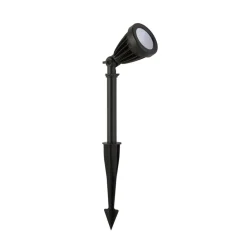 LED spot med jordspyd Spikey, sort, metal, 25 cm, IP54