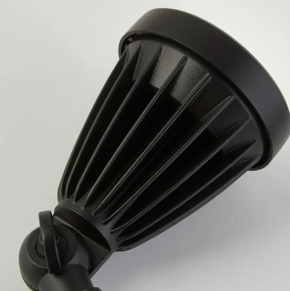 LED spot med jordspyd Spikey, sort, metal, 25 cm, IP54