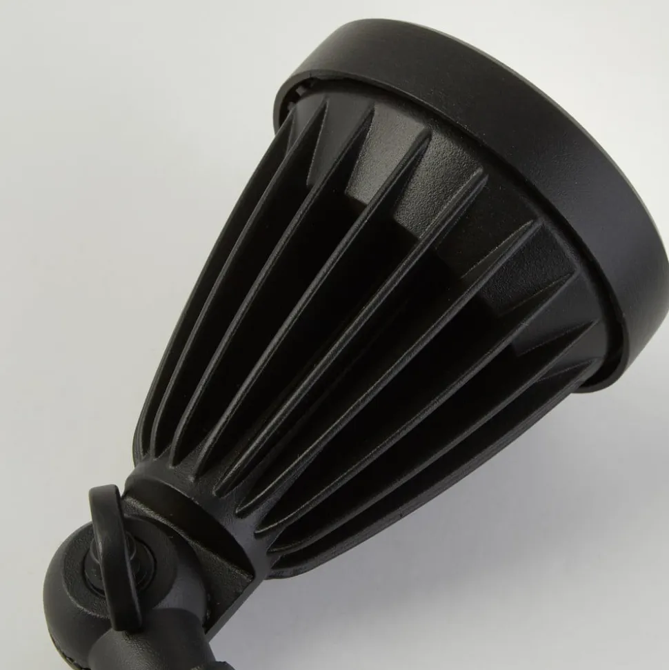 LED spot med jordspyd Spikey, sort, metal, 25 cm, IP54