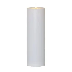 LED stearinlys Flamme Rak 32,5 cm hvid plast batteridrevet