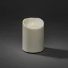 LED stearinlys IP44 cremehvid smeltet højde 14 cm