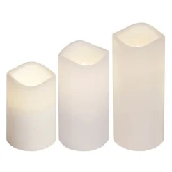 LED stearinlys, sæt med 3 til udendørs