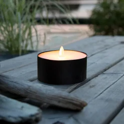 LED stearinlys Torch Candle sort metal/voks batteridrevet