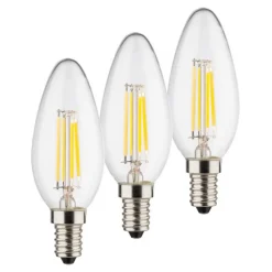 LED stearinlyspære E14 4W 2.700K Filament sæt med 3 stk