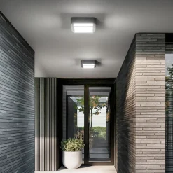 LED udendørs loftlampe Diuk, mørkegrå, metal, IP65