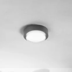 LED udendørs loftlampe Owen, mørkegrå, metal, 23 cm, IP65