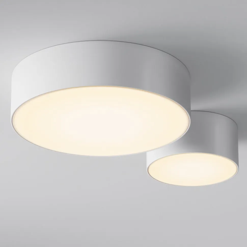 LED udendørs loftlampe Zon, hvid, Ø 12 cm, 3.000 K, metal