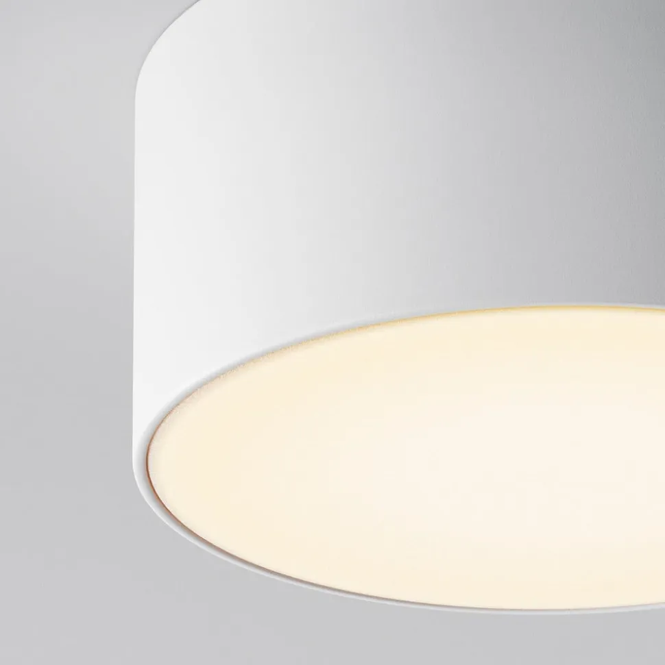 LED udendørs loftlampe Zon, hvid, Ø 12 cm, 3.000 K, metal