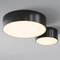 LED udendørs loftlampe Zon, sort, Ø 12 cm, 3.000 K metal