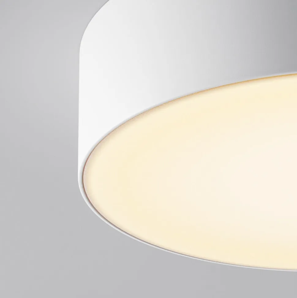 LED udendørs loftlampe Zon, hvid, Ø 22 cm, 3.000 K, metal