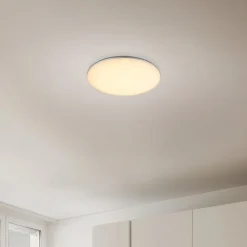 LED udendørs loftslampe Dori, Ø 33 cm, hvid, plast, IP54