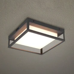 LED udendørs loftslampe Witham IP54, CCT, antracit