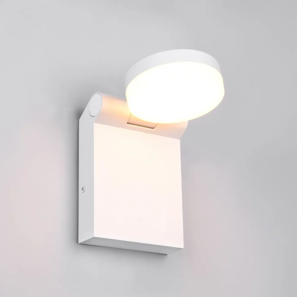 LED udendørs væglampe Adour, mat hvid, kipbar, CCT, IP44