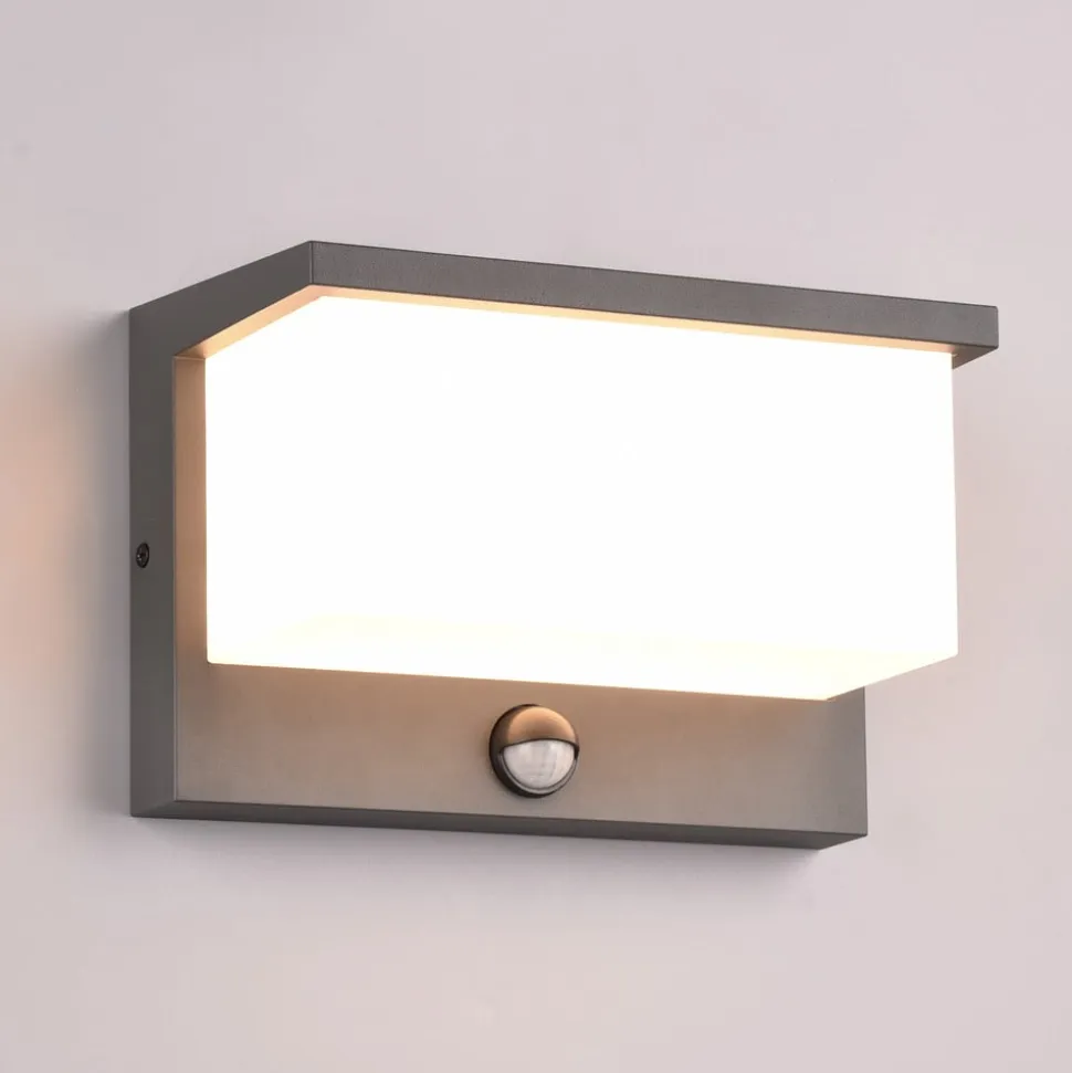 LED udendørs væglampe Nestos, bevægelsessensor, IP54
