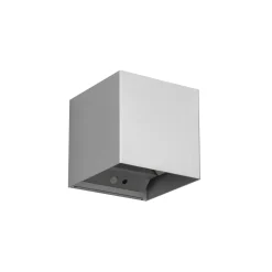 LED udendørs væglampe Talent, titanium-farvet, bredde 10 cm, sensor