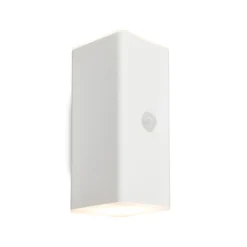 LED-akkudrevet udendørs væglampe, hvid, sensor, op/ned
